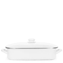 Golden Rabbit Enamelware 16" X 12.5" Roasting Pan With Lid | White 11 Golden Rabbit Enamelware 16" X 12.5" Roasting Pan With Lid | White -Cuisinart Shop ww15